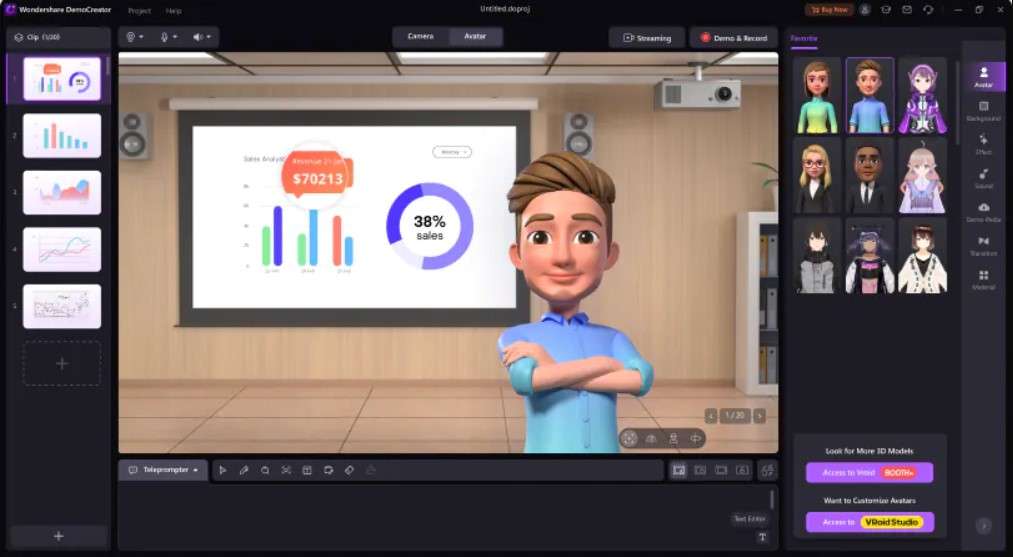 inicio de presentación en video con wondershare democreator