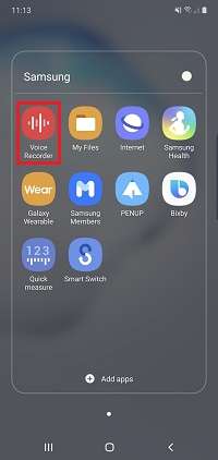 open samsung voice recorder