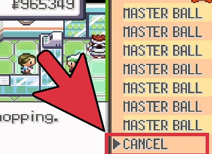 Deshabilita el código de trucos de Pokémon Esmeralda Master Ball cuando hayas terminado de comprar.