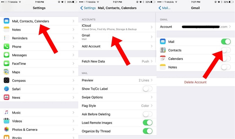  synchroniser les contacts android vers l'iphone