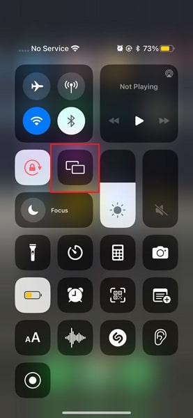 toque en la duplicación de pantalla