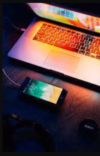 smartphone connected to a laptop