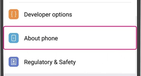 "Acerca del Teléfono" para encontrar la actualización del sistema