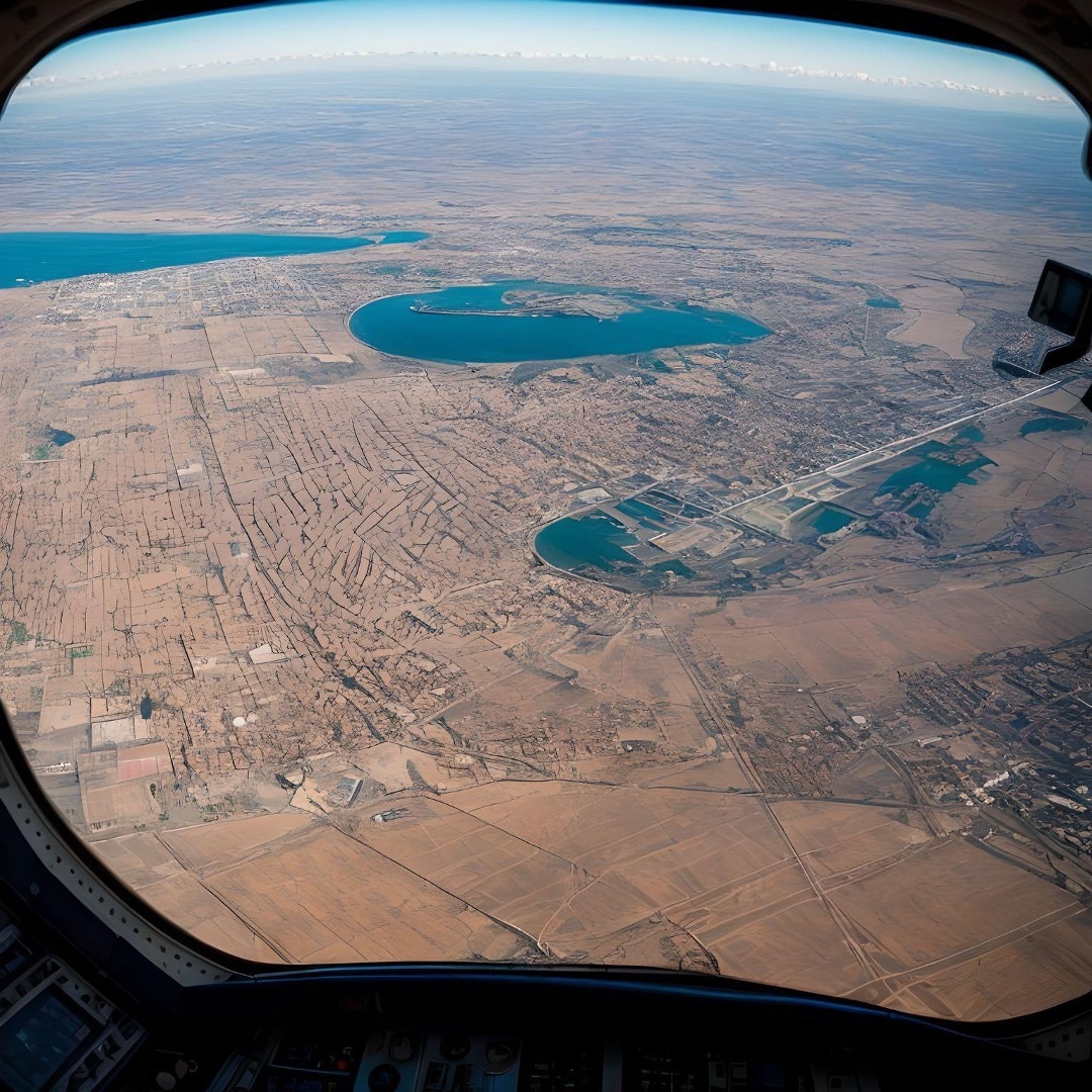 pov from an airplane window