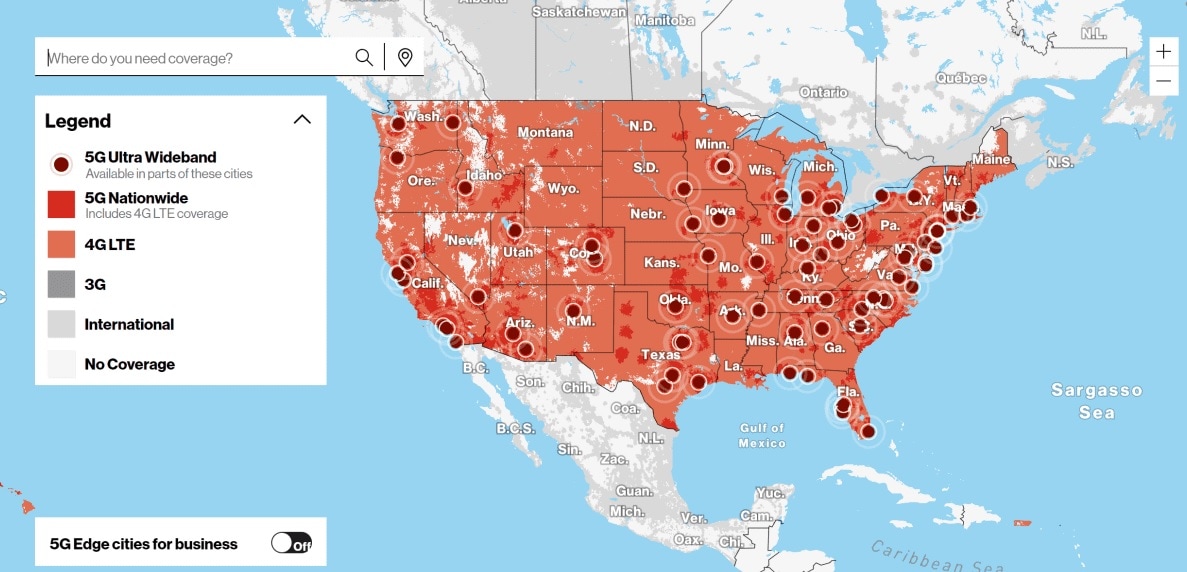 mapas de cobertura en línea