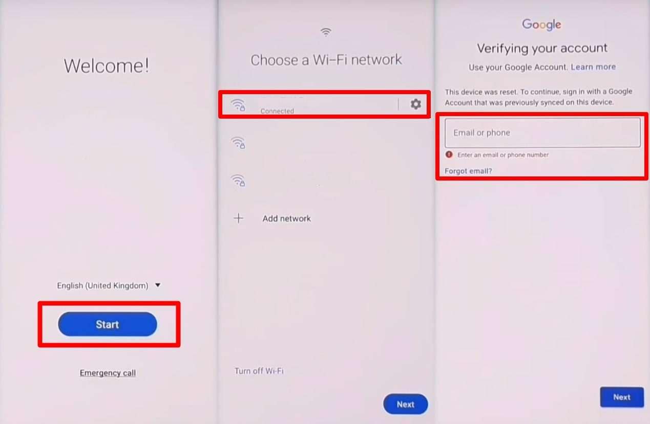 start mobile and connect to wifi