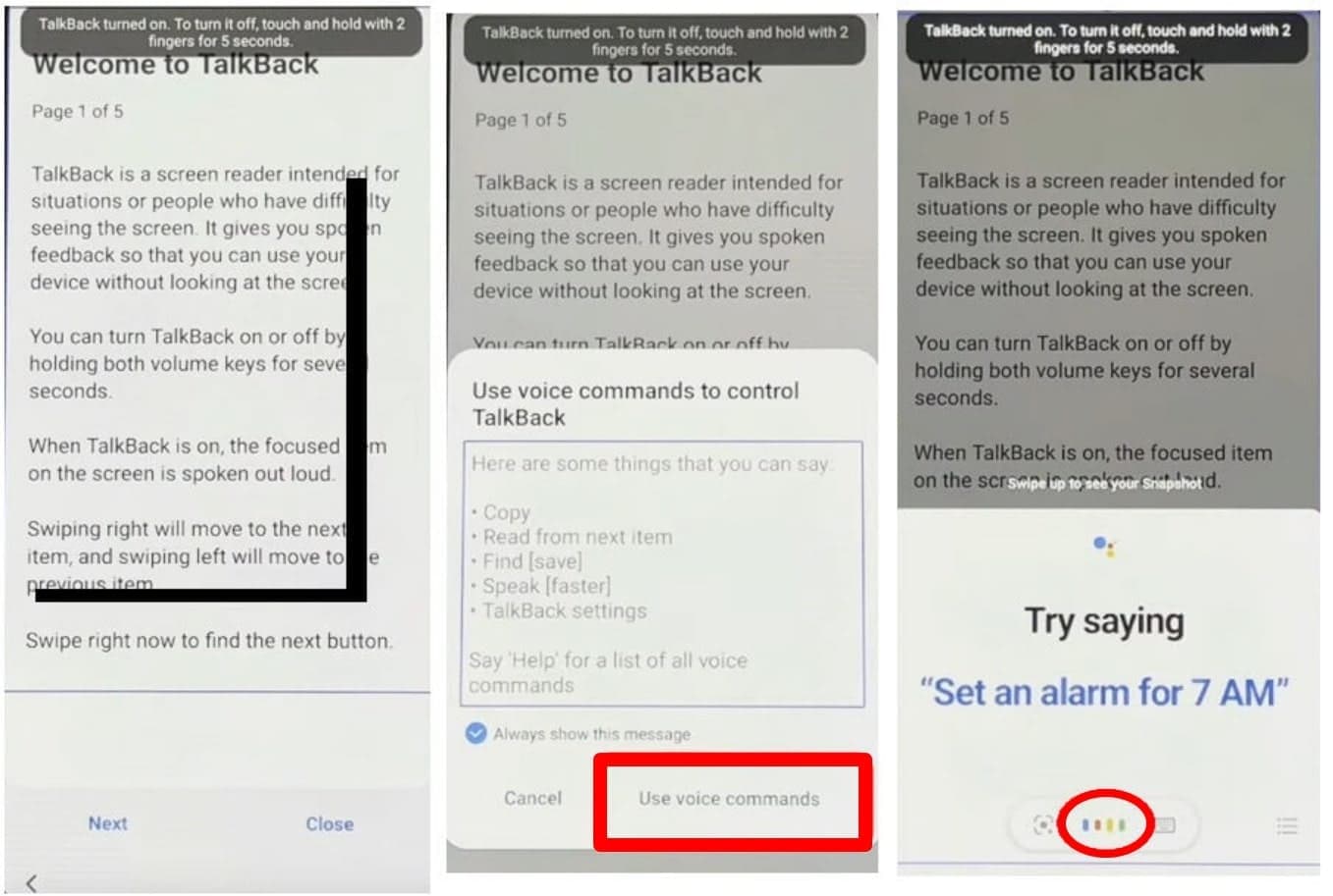start using voice commands