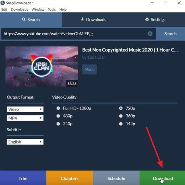 hit download after video settings adjustments