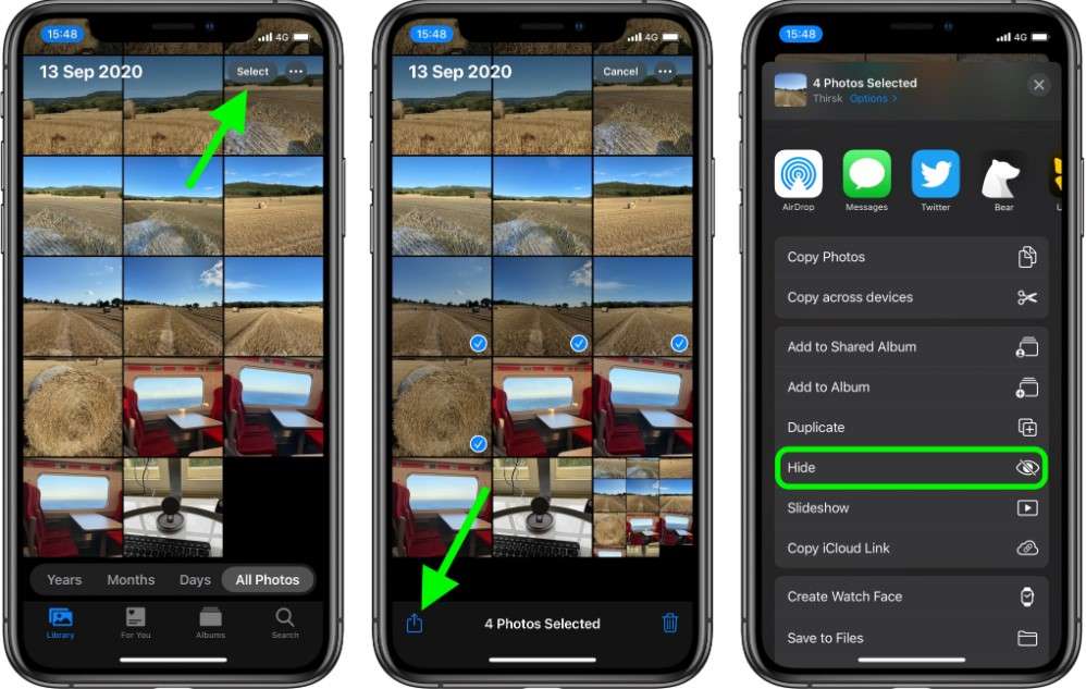 how to add videos to the hidden album