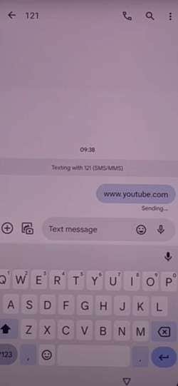 send youtube link message to 121 