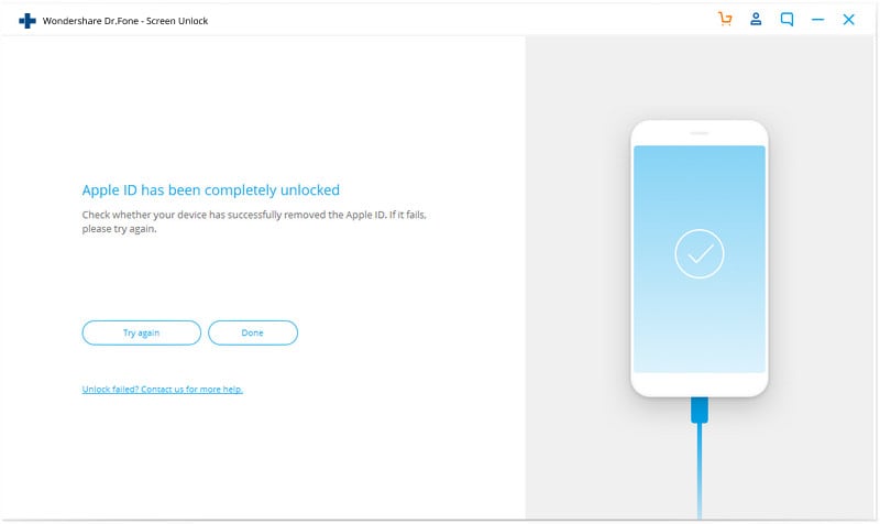 desbloqueo de apple id con éxito