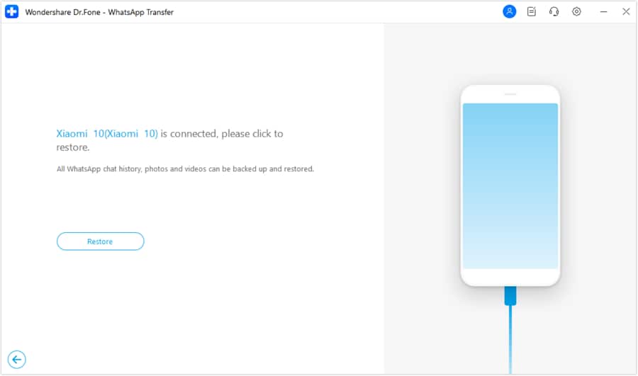 initiate android whatsapp restoration