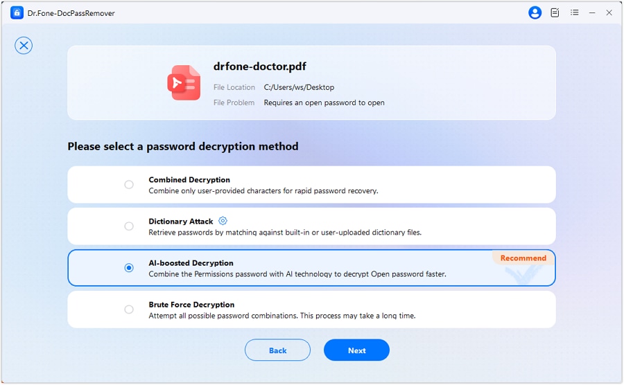Choose the AI-boosted Decryption method