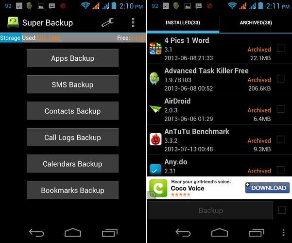 mejor aplicación de respaldo para Android