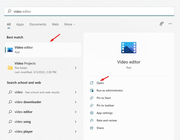 aclarar el video en windows 10 - editor de video de windows