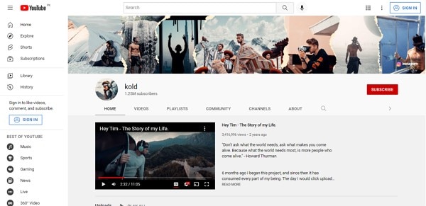 kold travel vlogger