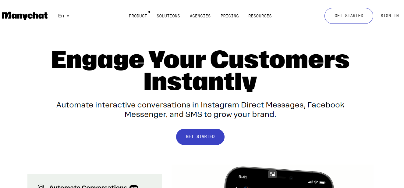 sitio web oficial de manychat
