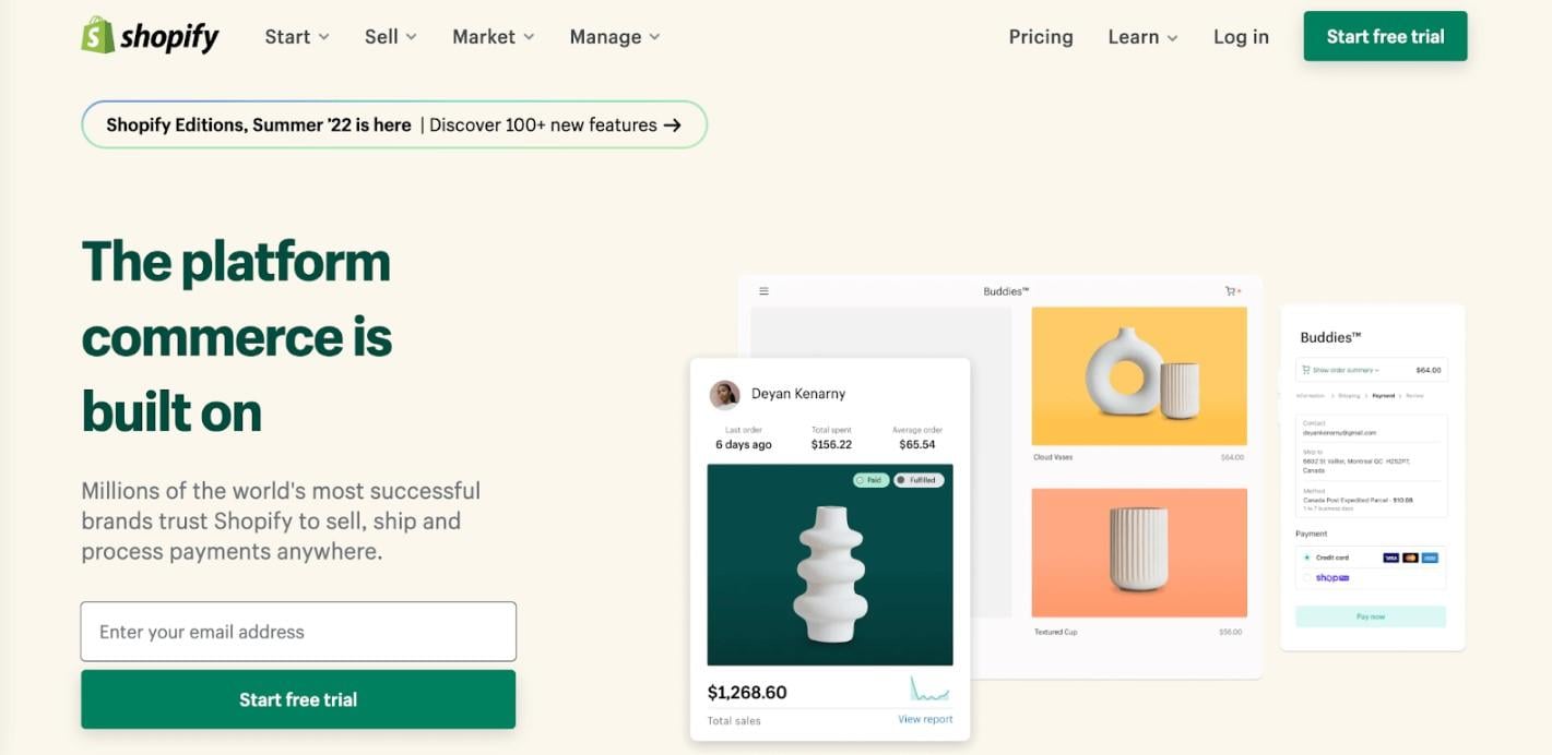 crea tu cuenta en Shopify