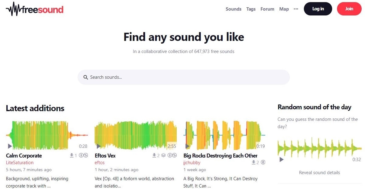 freesound main window