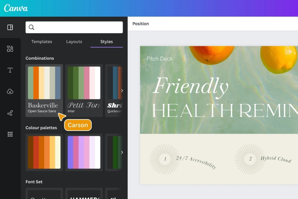 Canva: agregar títulos a la imagen de portada