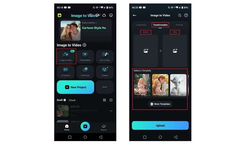 access image to video feature
