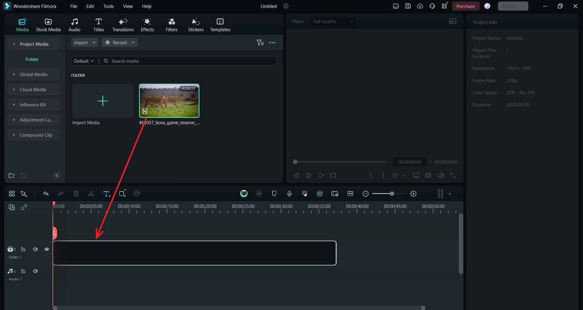 Línea de tiempo de vídeo Filmora