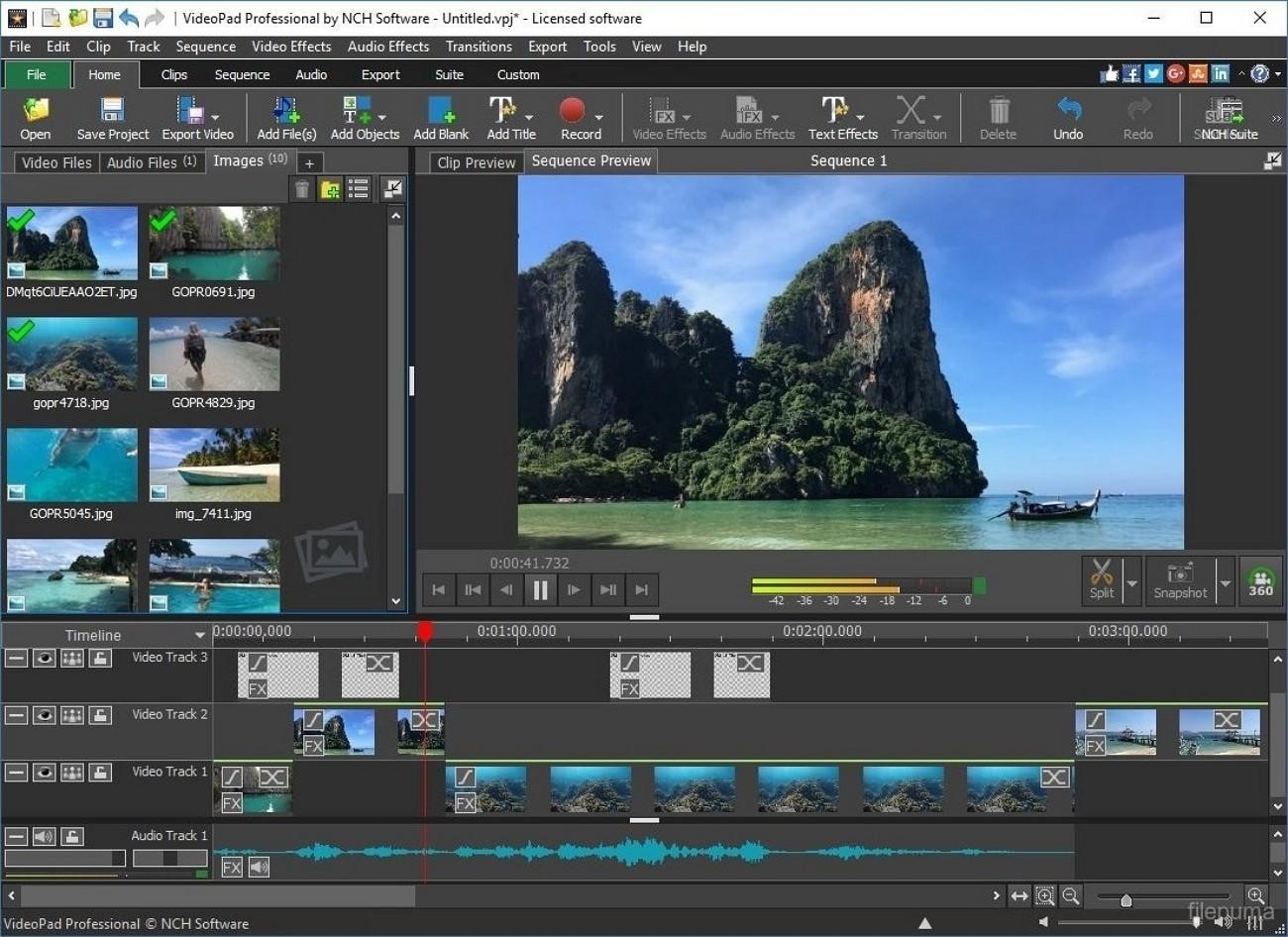 use videopad for credit video