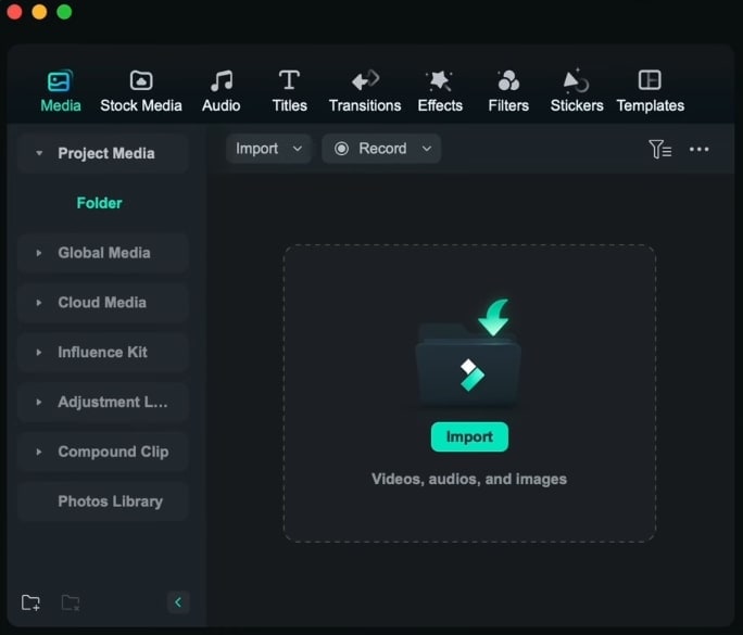 import media into filmora