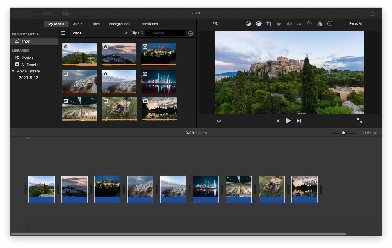 edición de video en iMovie
