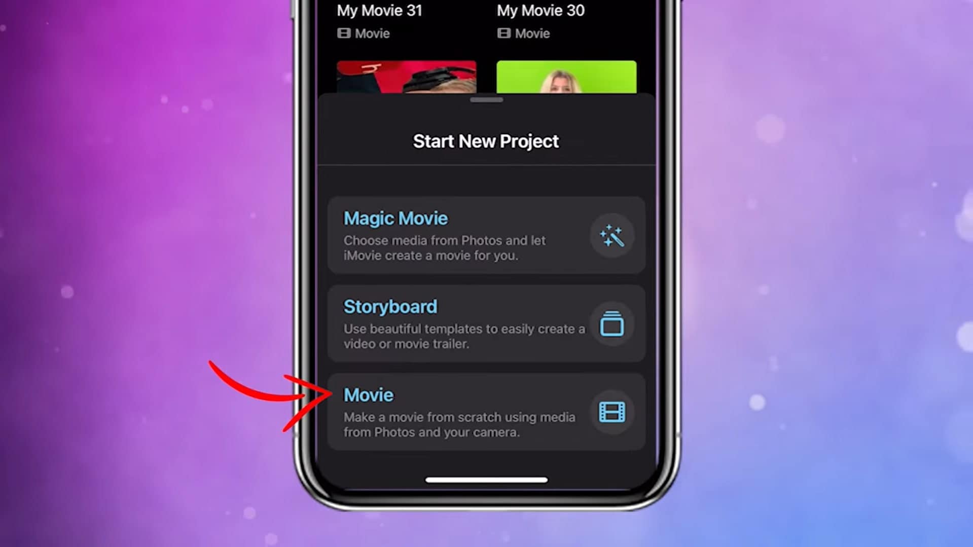 crear una película en imovie