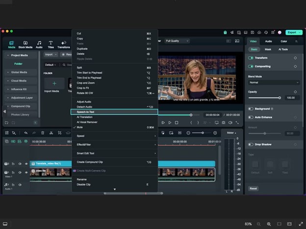 speech-to-text filmora desktop