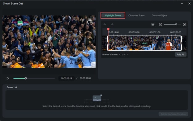 filmora recorte inteligente de escenas escena destacada