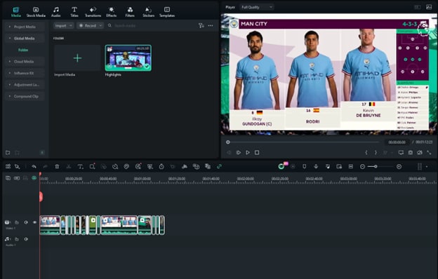 filmora recorte inteligente de escenas editar línea de tiempo