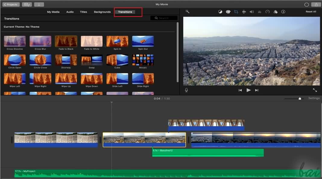 Transitions Imovie
