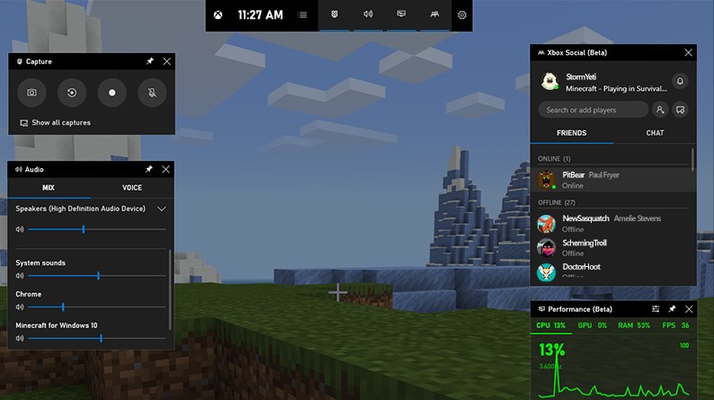 barra de juegos de windows