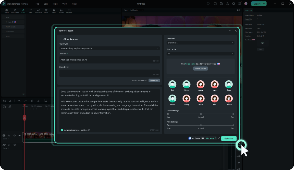 input text into wondershare filmora 
