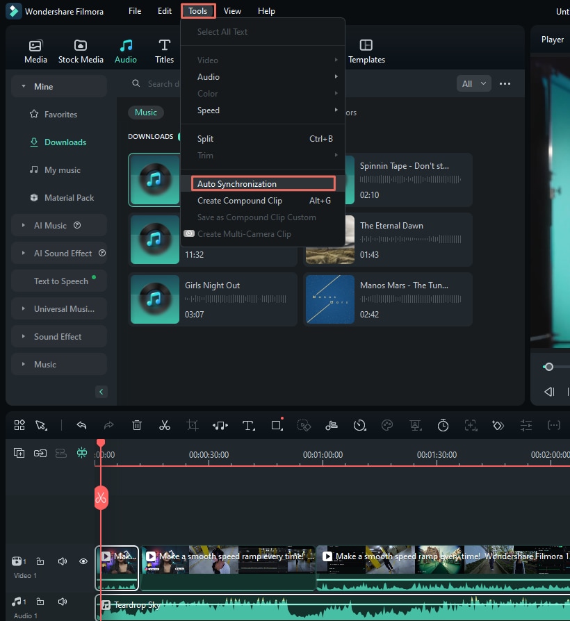 use the auto synchronization feature