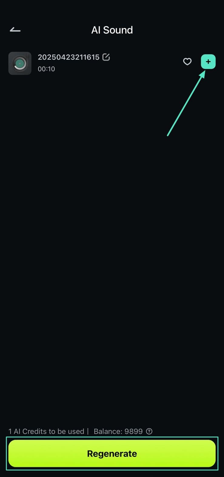 add or regenerate sound effect