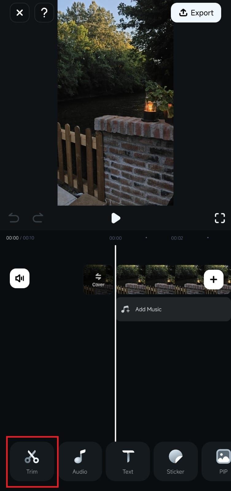 trim youtube videos in filmora app