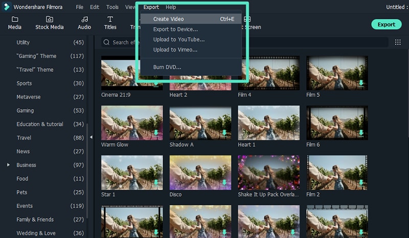 export or save videos filmora