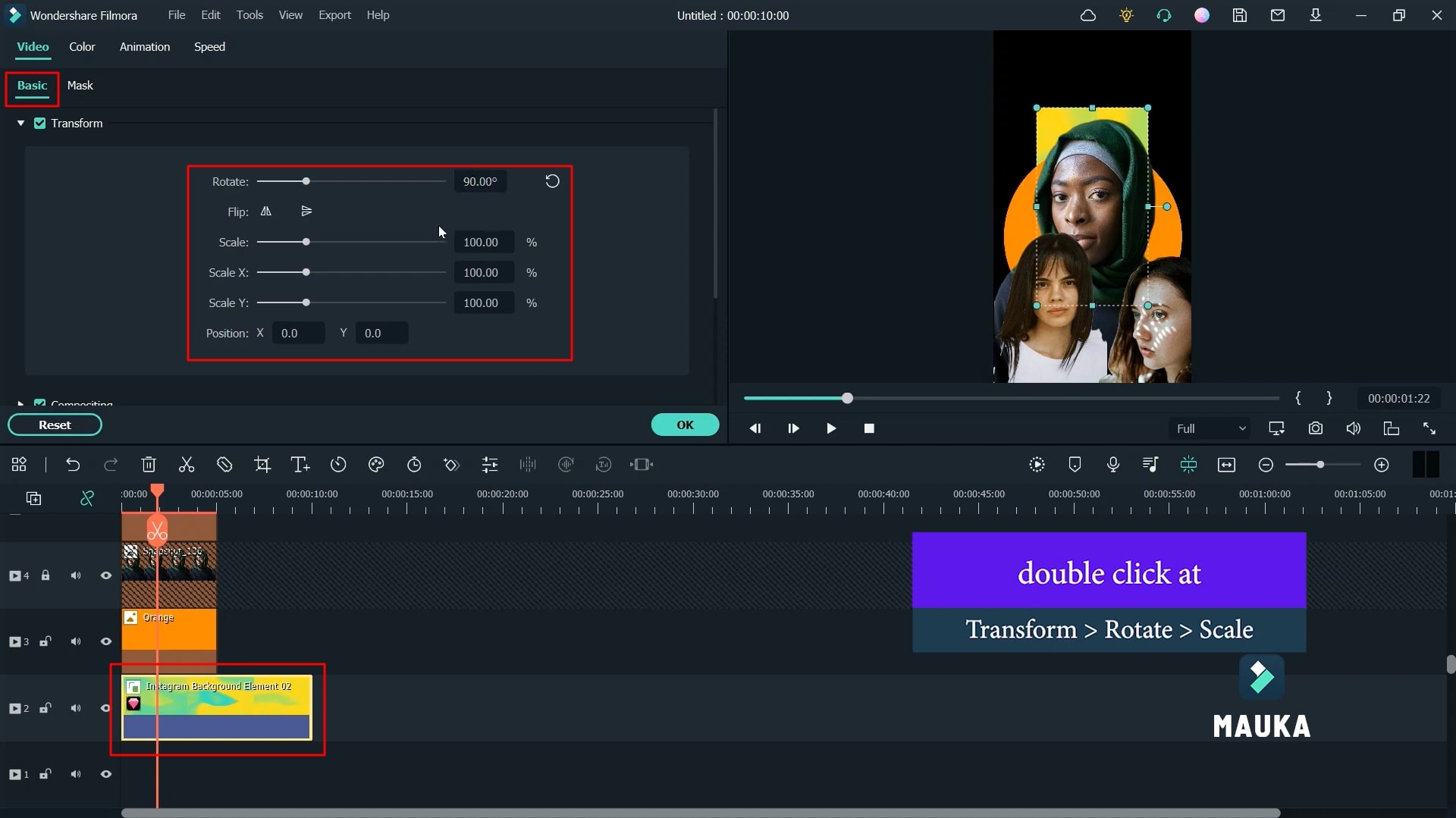 add background elements to story