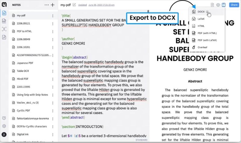 mathpix convertir pdf a docx