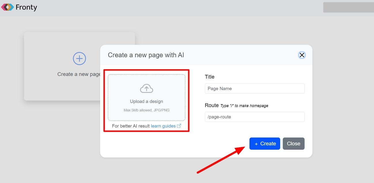 subir imagen y crear página html