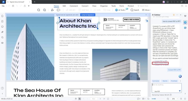 option de conversion par lots de pdf en ppt