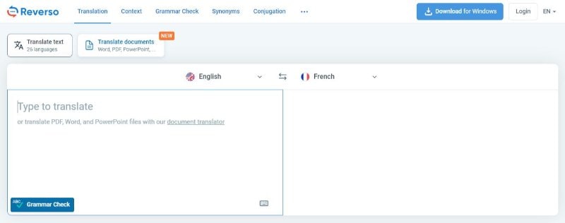 ferramenta de tradução de documentos reverso