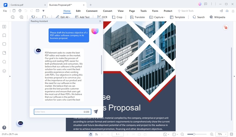 chatgpt assistant pdfelement crée un objectif commercial