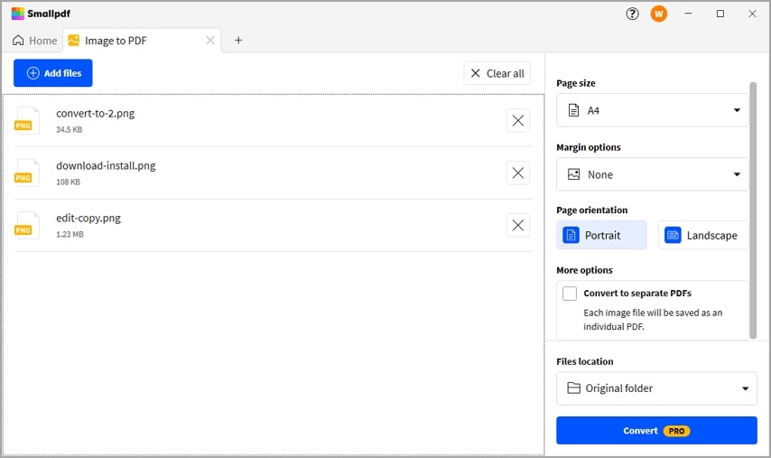 ajustes de png a pdf de smallpdf