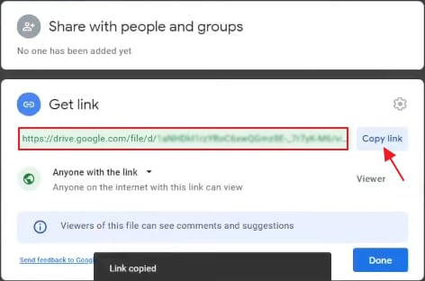 how to convert pdf to a link using Google Drive