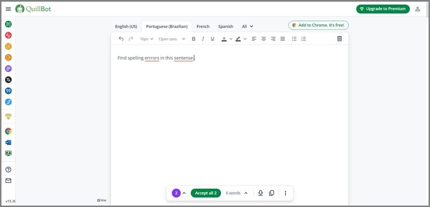 Quillbot Online-Tool zur Rechtschreibprüfung