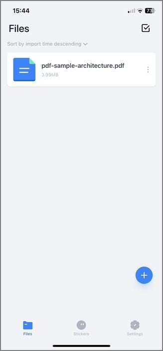 Öffnen des PDFs mit PDFelement iOS
